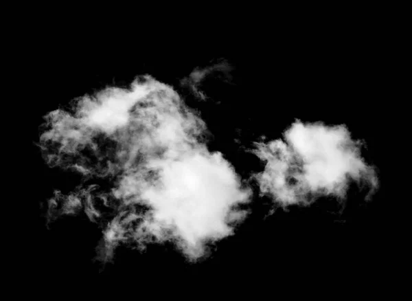 Белые облака изолированы на черном фоне — стоковое фото