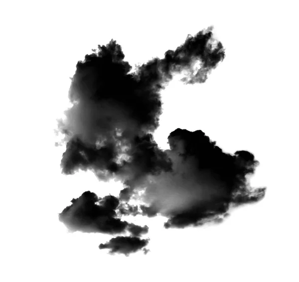 Czarne chmury lub dym izolowany na białym tle — Zdjęcie stockowe