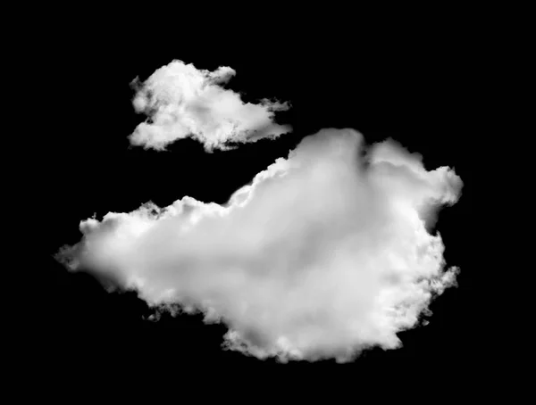 Vita moln isolerad på svart bakgrund — Stockfoto