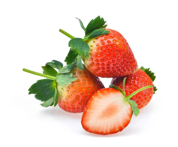 Φρέσκια φράουλα απομονωμένη σε λευκό φόντο — Φωτογραφία Αρχείου