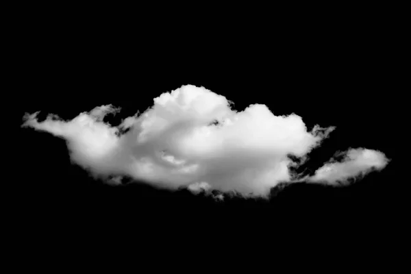 黒の背景に分離された柄白雲 — ストック写真