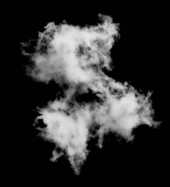 Siyah arkaplanda beyaz bulutlar izole