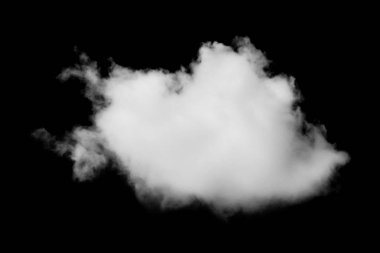 Siyah arkaplanda beyaz bulutlar izole