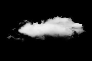 Siyah arkaplanda beyaz bulutlar izole