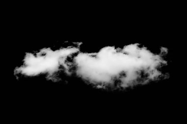 Siyah arkaplanda beyaz bulutlar izole