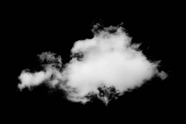 Nubes blancas aisladas sobre fondo negro — Foto de Stock