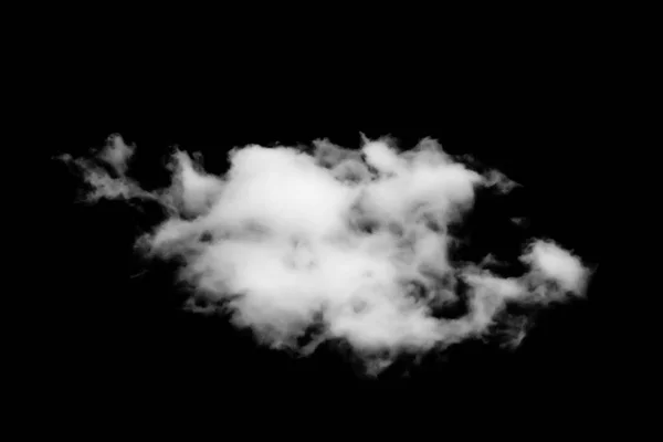 Witte wolken geïsoleerd op zwarte achtergrond — Stockfoto