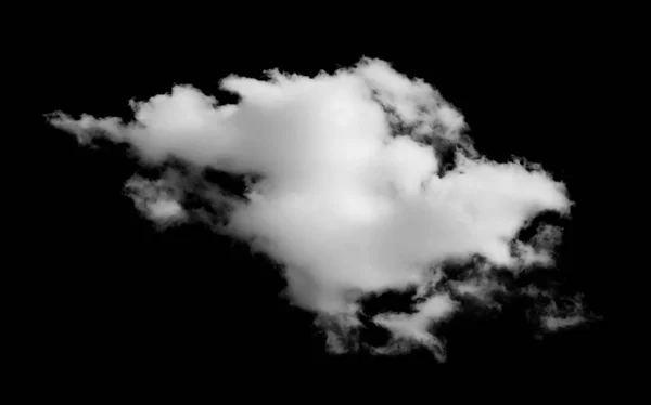 Bílé mraky izolované na černém pozadí — Stock fotografie