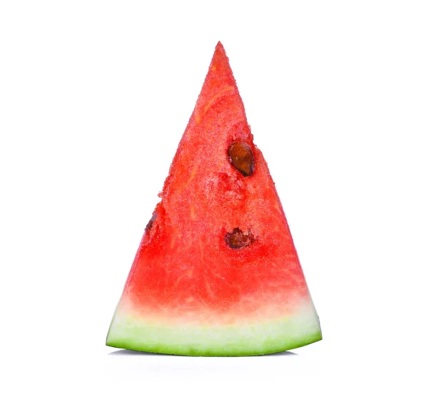 Slice of fresh watermelon isolated on white background — Stock Photo, Image