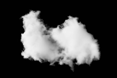 Siyah arkaplanda beyaz bulutlar izole