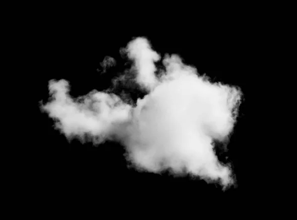 Nuages blancs isolés sur fond noir — Photo