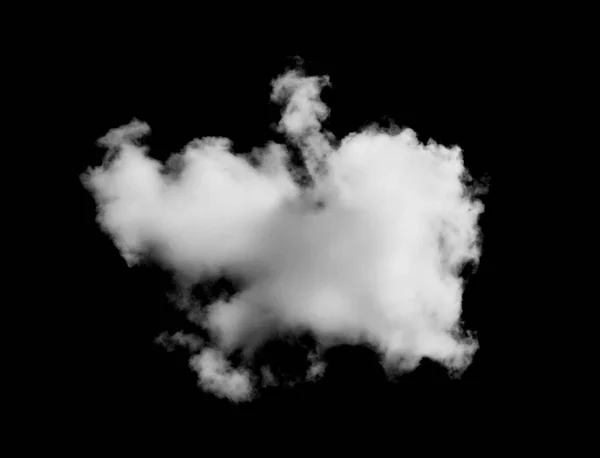 Nuages blancs isolés sur fond noir — Photo