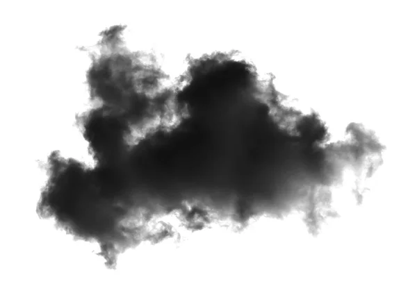 Nubes negras o humo aislado sobre fondo blanco — Foto de Stock