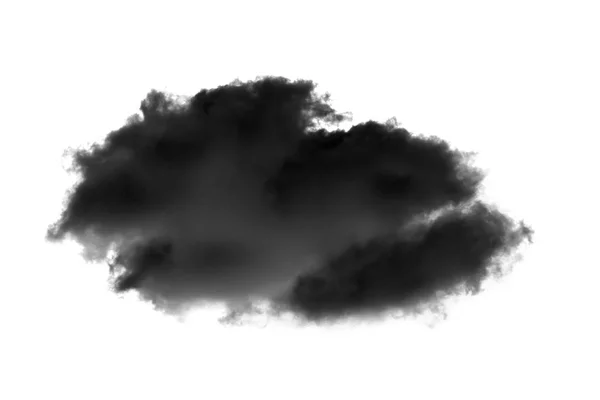 Nuages noirs ou fumée isolés sur fond blanc — Photo