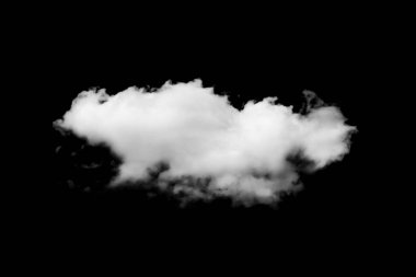 Siyah arkaplanda beyaz bulutlar izole