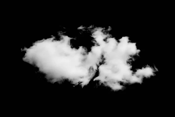 Nuages blancs isolés sur fond noir — Photo