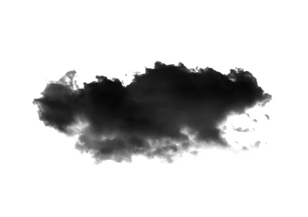 Zwarte wolken of rook geïsoleerd op witte achtergrond — Stockfoto