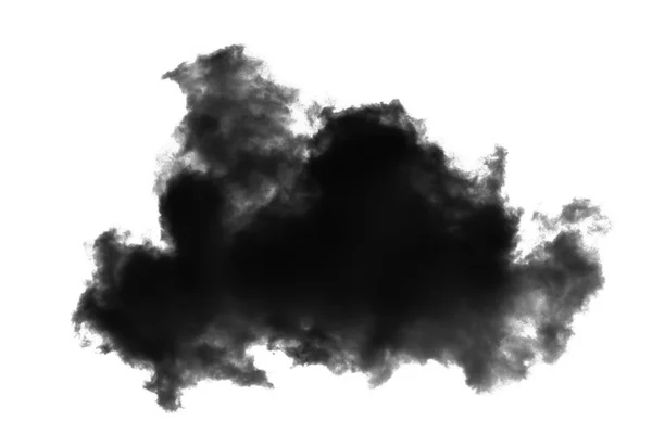 Nuages noirs ou fumée isolés sur fond blanc — Photo