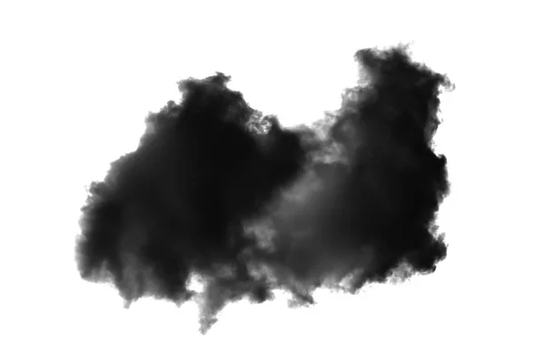 Nuages noirs ou fumée isolés sur fond blanc — Photo
