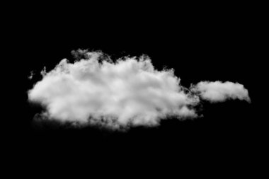 Siyah arkaplanda beyaz bulut izole