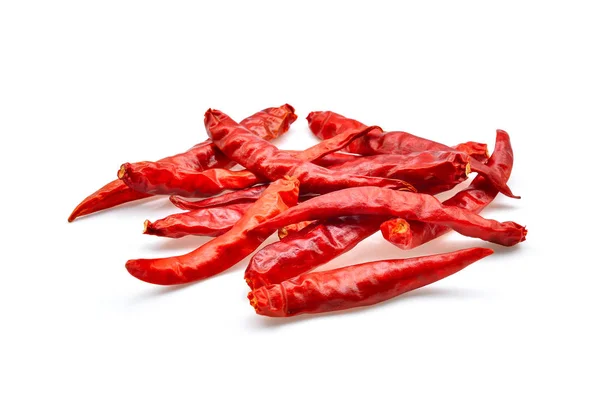 Peperoncino essiccato isolato su fondo bianco — Foto Stock