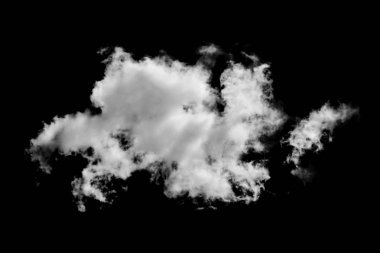 Siyah arkaplanda beyaz bulut izole