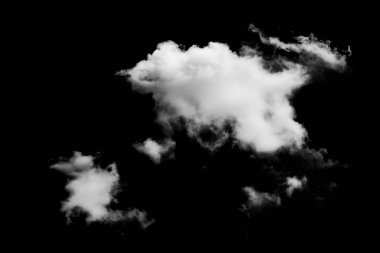 Siyah arkaplanda beyaz bulut izole