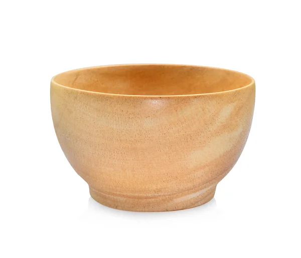 Wooden bowl isolated on white background — Stock Photo, Image