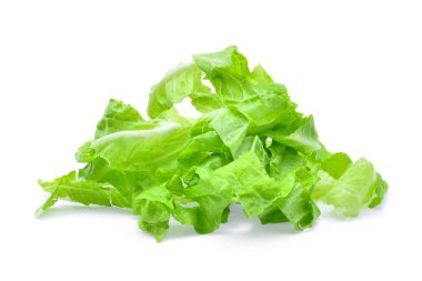 marul üzerinde beyaz adam izole çünkü dilim taze bebeğe kazık