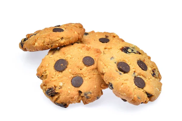 Chocolade chip cookie geïsoleerd op witte achtergrond — Stockfoto