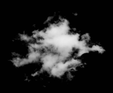 Siyah arkaplanda beyaz bulut izole