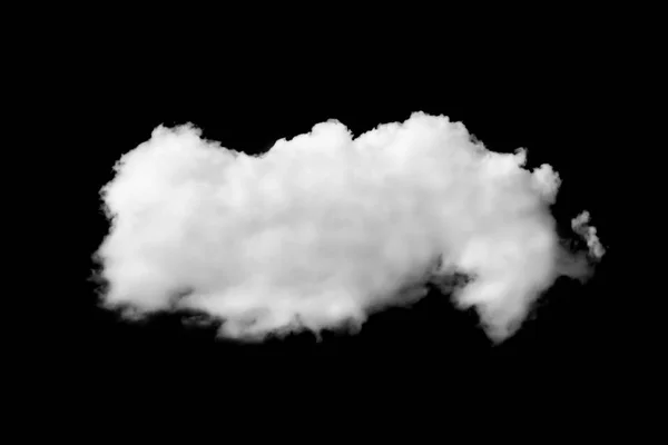 Nube blanca aislada sobre fondo negro — Foto de Stock