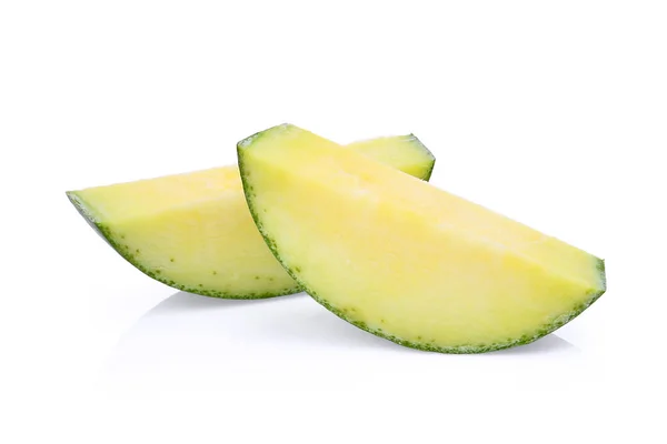 Sliec of fresh green mango isolated on white background — Stock Photo, Image