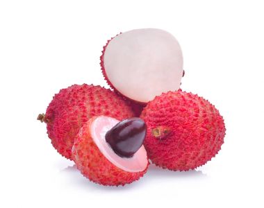 Lychee beyaz arkaplanda izole edildi