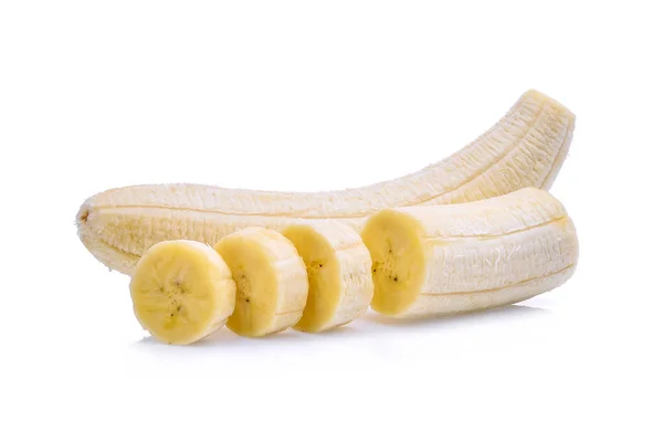 Skalad banan isolerad på vit bakgrund — Stockfoto