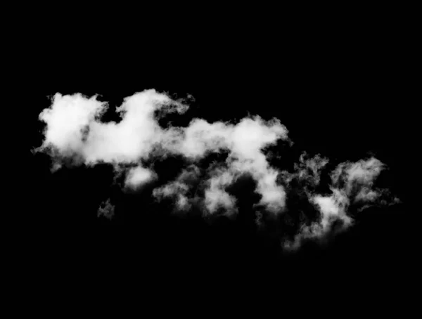 White cloud isolated on black background — Stock Photo, Image