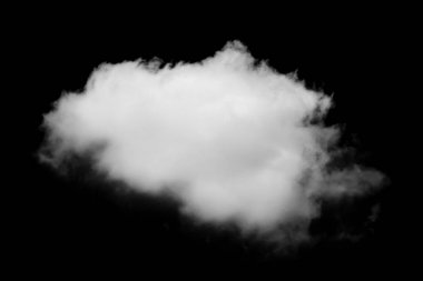 Siyah arkaplanda beyaz bulut izole