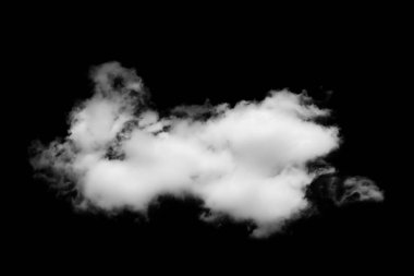 Siyah arkaplanda beyaz bulut izole