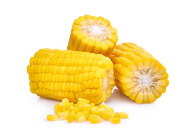 Beyaz arkaplanda izole edilmiş mısır