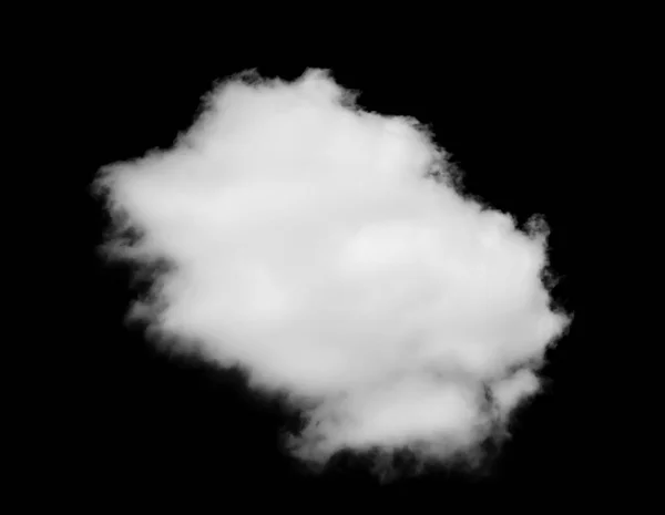 Witte wolk geïsoleerd op zwarte achtergrond — Stockfoto