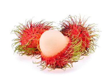 Rambutan beyaz arkaplanda izole edildi 