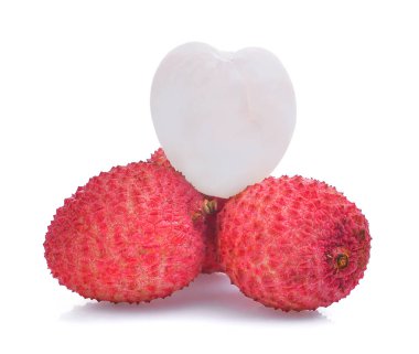 Lychee beyaz arkaplanda izole edildi