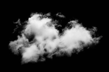 Siyah arkaplanda beyaz bulut izole