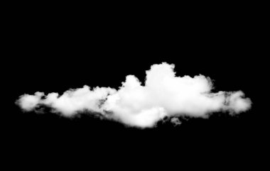 Siyah arkaplanda beyaz bulut izole