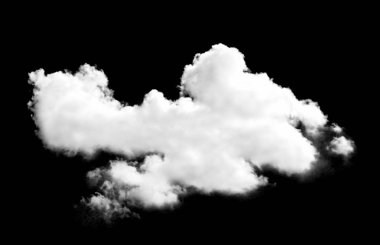 Siyah arkaplanda beyaz bulut izole