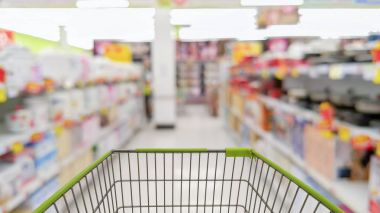 bulanık süpermarket veya mağaza, concep alışveriş sepeti