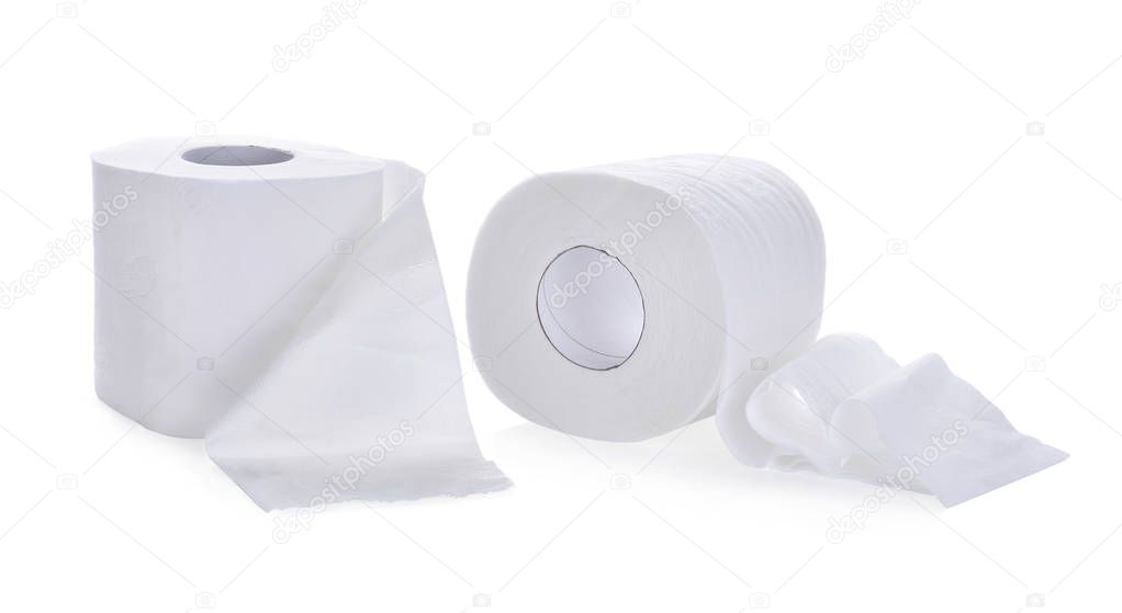 toilet paper,tissue paper roll isolated on white background