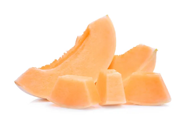 Segment van honingdauw melon(sunlady) geïsoleerd op witte achtergrond — Stockfoto