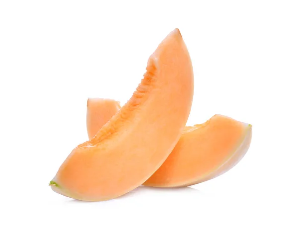 Bit av honeydew melon(sunlady) isolerad på vit bakgrund — Stockfoto