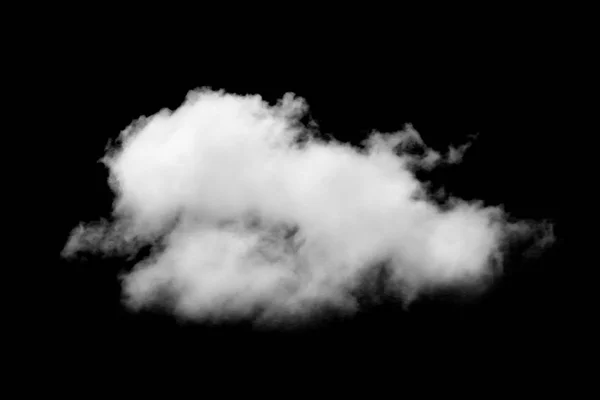 Single of white cloud isolated on black background — Stock Photo, Image